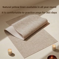 Tapis de yoga en lin naturel PVC, 5 mm d'épaisseur, antidérapant, durable, insonorisant, absorbant la transpiration, conçu pour le yoga et l'exercice