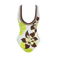 STOCK Print Designer Wanita Dua Potong Baju Renang V-NECK Set Baju Renang dan Rok S-XL