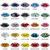 Set Moissanite Sintetis Buatan Laboratorium Berwarna Potongan Mata Kuda 1-karat Bentuk Olive Delapan Hati Delapan Panah Batu Permata Lepas CAL