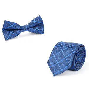 Высококачественные тканые галстуки с логотипом оптом мужские галстуки из микрофибры полиэстер галстук и галстук-бабочка набор