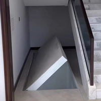 Porte invisible automatique, couvercle de trappe d'escalier motorisé pour sous-sol, remise, cave et pièce secrète