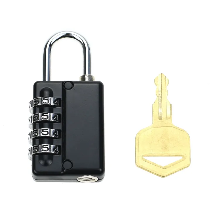 YH1267 chiffres cadenas Portable combinaison cadenas noir 4 chiffres serrure pour garde-robe de sécurité robuste clôture d'armoire