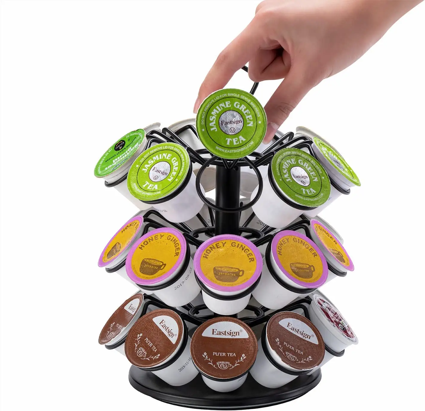 Ruimei Black Iron 3-Tier K-Cup Opslag Koffie Capsules Pod Houder