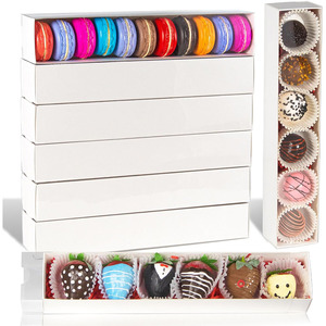 กล่องกระดาษทรงสี่เหลี่ยมผืนผ้าแบบกำหนดเองได้สำหรับใส่มาการอง ช็อก<span class=keywords><strong>โก</strong></span><span class=keywords><strong>แล</strong></span><span class=keywords><strong>ต</strong></span> คุกกี้ บรรจุภัณฑ์ขนมหวาน มีขนาด<span class=keywords><strong>แล</strong></span>ะสีให้เลือกตาม<span class=keywords><strong>ต</strong></span>้องการ - Product Image 2