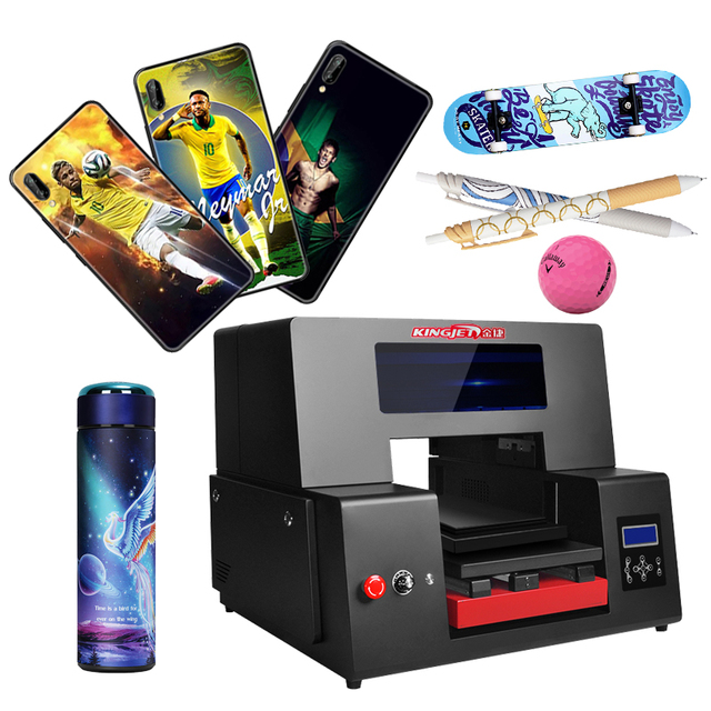 Kingjet A4 Small Size Cell Phone Case Printer Led A3  UV Flatbed Printer