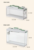 Aquarium de bureau tout-en-un avec petit filtre, aquarium écologique pour bureau et maison, aquarium ornemental version courte/haut