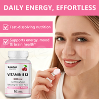 OEM Özel Etiketli Vitamin Tabletleri Bilişsel Destek Zihinsel Berraklık Vegan B12 Enerji Vitamini Çiğnenebilir Tabletler Fabrika Tedariki