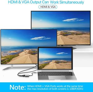 Adaptador SYONG de Tipo C a HDMI 4 en 1, HUB USB C con HDMI 4K, <span class=keywords><strong>VGA</strong></span>, Tipo C y Puerto de Carga USB 3.0, HUB USB - Product Image 2