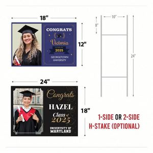 Letrero de Jardín Personalizado para Graduación Universitaria 2025 con Confeti de Múltiples Colores y Estacas - Product Image 2