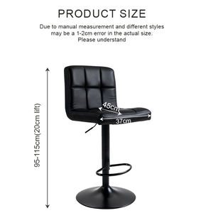 Chaise <span class=keywords><strong>de</strong></span> comptoir <span class=keywords><strong>de</strong></span> confiserie avec siège et dossier matelassés, commande <span class=keywords><strong>de</strong></span> levage pneumatique, fonction rotative, <span class=keywords><strong>tabouret</strong></span> <span class=keywords><strong>de</strong></span> <span class=keywords><strong>bar</strong></span> en métal - Product Image 2