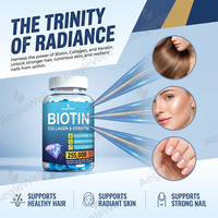 OEM Peptides de biotine et de collagène Gommes multi-vitaminées à la biotine avec collagène et kératine pour les cheveux, la peau et les ongles