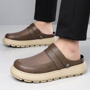 Mules para Hombre, Verano, Malla Transpirable, Estilo Casual, Color Marrón, Suela Suave, Estilo Deportivo para Exteriores - Product Image 3