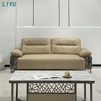 Ensemble de canapés de bureau modernes personnalisés Liyu, en cuir PU, avec structure en bois massif et éponge haute densité, pour la maison, le bureau ou le salon, modulable