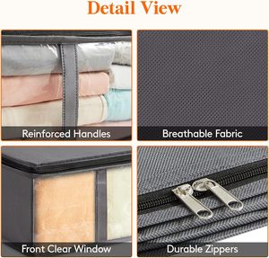 Foldable Clothing <b>Storage</b> Bags with Front <b>Clear</b> Window Closet Organizers <b>Storage</b> Under Bed <b>Storage</b> <b>Containers</b> - Product Image 4