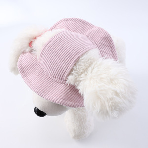 2025 New Cute Adjustable Strap Dog Hat Breathable Ear-Hole Corduroy Nylon Cotton Plastic Wool Bamboo Cloth Leather Accessory - Product Image 2