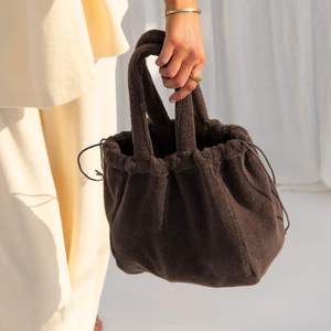 Custom Size Logo Design Casual Women Lady Fluffy Solid Hand Feel <b>Softness</b> Tote <b>Handbags</b> with Drawstring Closure - Product Image 5