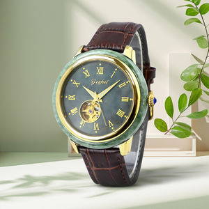 Luxury Brand Leather Strap Emerald Couple <b>Watch</b> Automatic <b>Mechanical</b> Jade <b>Watch</b> - Product Image 4