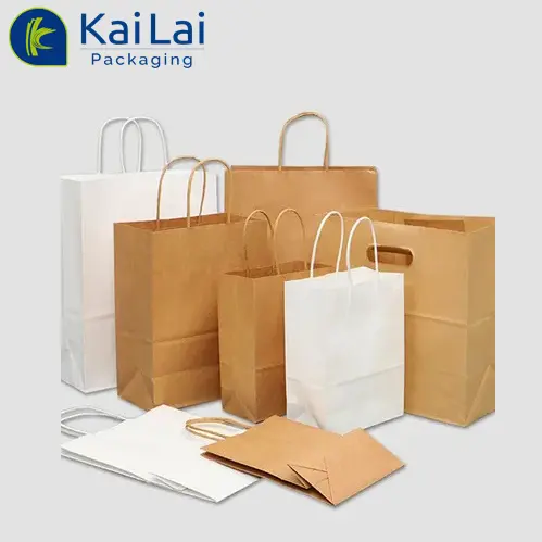 Recyclable Wholesale Kraft Portable Paper Bag Packing Shopping Gift Bag Craft Disposable Square Bottom Packing Kraft Paper Bag