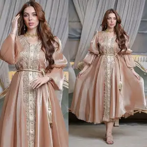 Abaya Dubai vestido musulmán mujeres lujo Ramadán Kaftan Islam Kimono bata caftán Marocain vestidos de fiesta de noche 2023 Abayas Femme