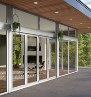 Pintu Sistem Kaca Tempered Ganda Berbahan Aluminium Alloy dengan Thermal Break Anti Air dan Geser Model HC Postmodern untuk Kamar Tidur, Toko Anggur, dan Supermarket