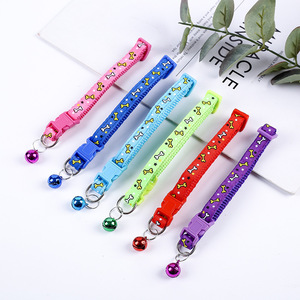KingHon Polyester Bone Shape Printing <b>Cat</b> <b>Collars</b> With Bell Adjustable <b>Quick</b> <b>Release</b> Buckle <b>Collar</b> Small Dog <b>Collar</b> - Product Image 3