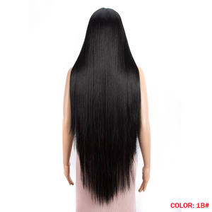 Peluca de Cabello Sintético Resistente al Calor con Frente de Encaje Recto, 38 Pulgadas, Estilo Ombre Rubio, Peluca de Cabello Sintético de Alta Temperatura con Estilo Moderno y Puntiagudo - Product Image 2