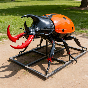 Mafsallı yaşam boyutu çelik/silikon <span class=keywords><strong>Beetle</strong></span> modeli açık/kapalı biyoloji öğretim için son derece detaylı gerçekçi böcek modeli - Product Image 4