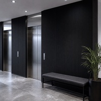 Panneau acoustique en bois WYRAX noir 3000x600x21mm avec feutre en polyester PET pour l'absorption acoustique des halls d'ascenseurs et la décoration murale