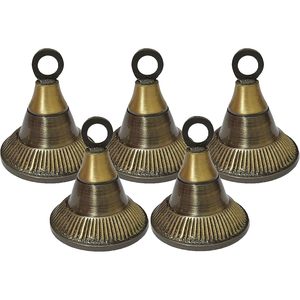 PARIJAT HANDICRAFT's Lot 10 Indian Vintage Style Brass <b>Bells</b> Assorted Cow Elephant <b>Bell</b> Decor for Garden Ornament <b>Small</b> Craft - Product Image 2