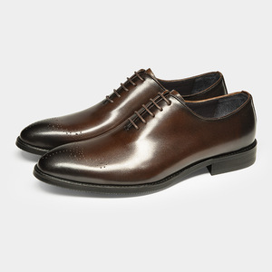 High End Men's Genuine Leather Formal Shoes <b>Pointed</b> Toe British Style Oxford for Business Big Size - Product Image 2