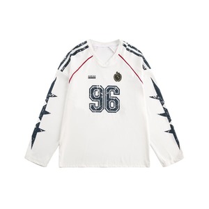 Sweat à capuche décontracté pour homme, style universitaire américain rétro, col en V, imprimé numérique, lettres, col rond, manches longues, pour couple, sport - Product Image 3