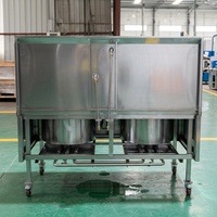 Cuisinière à gaz chinoise à 2 brûleurs en acier inoxydable, cuisinière de cuisine commerciale asiatique avec refroidissement par rideau d'eau et robinet pivotant