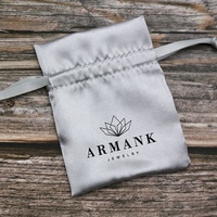Pochette en tissu recyclable avec logo personnalisé Emballage cosmétique pour bijoux en satin ruban Sacs à cordon en soie