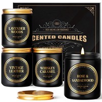 Lilin Kedelai Hadiah Valentine dalam Stoples Kaca Hitam Grosir Aroma Kustom Set Kotak Hadiah Pria untuk Liburan Mewah Tahan Lama OEM ODM