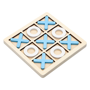 Juego de Tic Tac Toe de madera Fire Rat, tablero de rompecabezas de 9 cuadrículas para dos jugadores, para niños, interacción entre padres e hijos, juego de mesa tradicional - Product Image 1