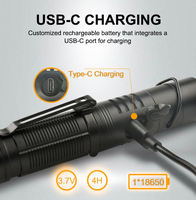 Lampe torche LED Brightenlux super lumineuse, mini, petite, EDC, rechargeable par USB, tactique, pour le camping, avec rotation magnétique