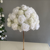 Boules de fleurs artificielles J-FB113, centre de table, rose blanche, boule de fleurs pour mariage, centre de table floral, fleurs pour décoration de mariage