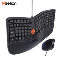 Clavier et souris ergonomiques filaires Meetion Director Mini pour ordinateur portable, claviers