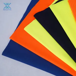 LX EN20471 High Visibility 100% Polyester Plain Cloth Fabric Fluorescent Knitted Fabric