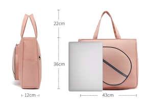 Sac de tennis noir RTS pour hommes et femmes, sac à bandoulière pour femmes, grand sac à main de tennis, sac à raquettes avec compartiment pour chaussures - Product Image 6