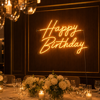 Letrero Luminoso LED de Silicona Flexible con Letras Escritas a Mano, Decoración para Fiestas de Cumpleaños, Luz Nocturna USB para Habitación Infantil