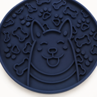 Gamelle anti-glouton ODM avec ventouse pour chiens et chats, tapis de léchage en silicone de qualité alimentaire avec texture empreinte de patte d'os