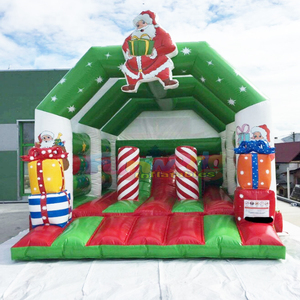 Castillo inflable navideño, combo de castillo inflable comercial con tobogán. - Product Image 1