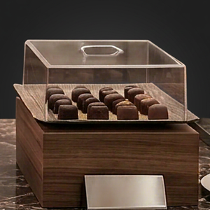 Premium Dessert Serving Trays With Clear Dome Handmade Metal Food Serving Trays Different Sizes Elegant Pattern For Restaurant - Product Image 1