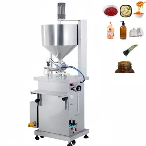High Quality Semi-automatic Vertical Double Nozzle Pneumatic With Frame Mixing System Cream Mud Mask Filling Machines
