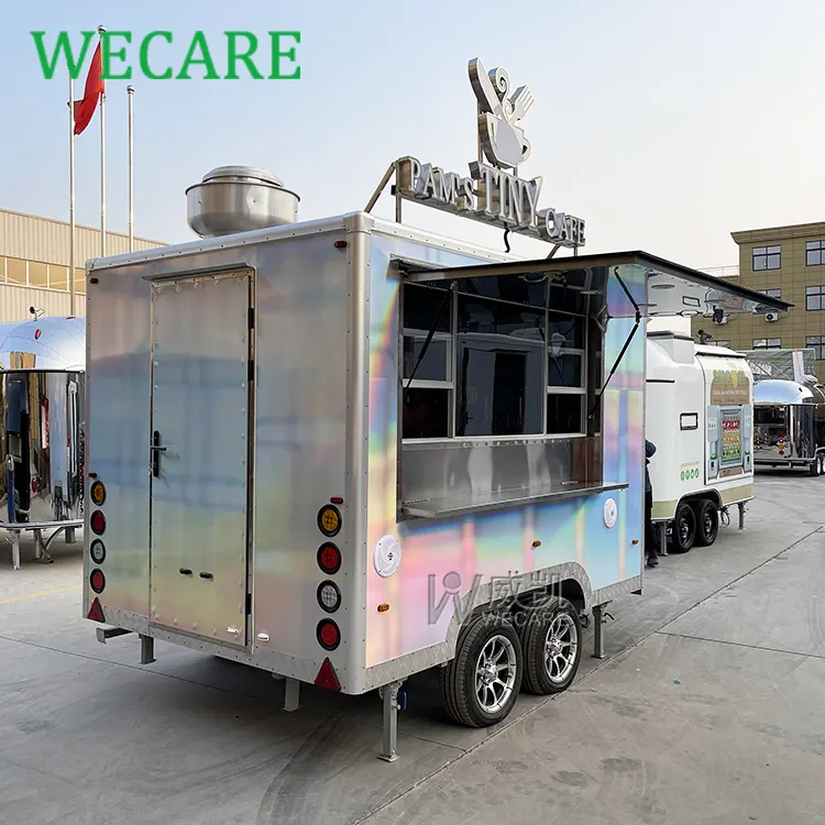 Wecare CE+DOT certificate 300*210*210cm small street drink food cart coffee mobile kitchen mini food trailer ice cream truck