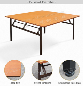 <span class=keywords><strong>Mesa</strong></span> de comedor de hotel para reuniones populares con diseño plegable laminado rectangular de - Product Image 1