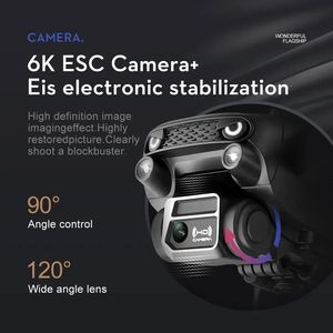 โดรน S2S 4K HD กล้องคู่ มอเตอร์ไร้แปรงถ่าน ระบบหลบหลีกสิ่งกีดขวาง รีโมทคอนโทรล ระดับมืออาชีพ พับเก็บได้ วัสดุพลาสติก FPV/แอป ควอดคอปเตอร์ - Product Image 5