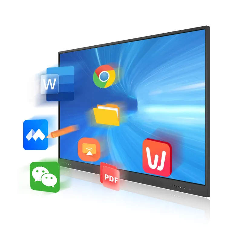 Tableau blanc numérique intelligent portable à faible coût écran tactile logiciel d'entreprise tableaux interactifs à écran plat interactifs