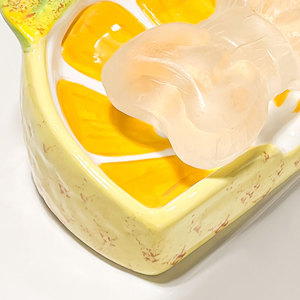 Boîte à <span class=keywords><strong>savon</strong></span> au <span class=keywords><strong>citron</strong></span> en céramique et égouttoir pour fournitures de bain et de toilette - Product Image 4